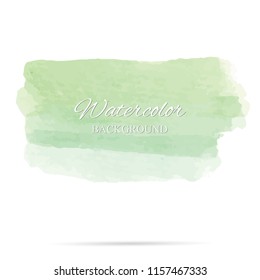 beautiful abstract green watercolor art hand paint on white background,brush textures for logo.There is a place for text.Perfect stroke design for headline.luxury boutique Illustrations.