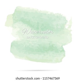 beautiful abstract green watercolor art hand paint on white background,brush textures for logo.There is a place for text.Perfect stroke design for headline.luxury boutique Illustrations.