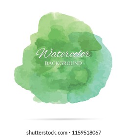 beautiful abstract green watercolor art hand paint on white background,brush textures for logo.There is a place for text.Perfect stroke design for headline.luxury boutique Illustrations.