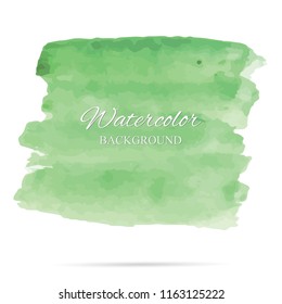 beautiful abstract green watercolor art hand paint on white background,brush textures for logo.There is a place for text.Perfect stroke design for headline.luxury boutique Illustrations.