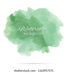 beautiful abstract green watercolor art hand paint on white background,brush textures for logo.There is a place for text.Perfect stroke design for headline.luxury boutique Illustrations.