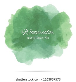 beautiful abstract green watercolor art hand paint on white background,brush textures for logo.There is a place for text.Perfect stroke design for headline.luxury boutique Illustrations.