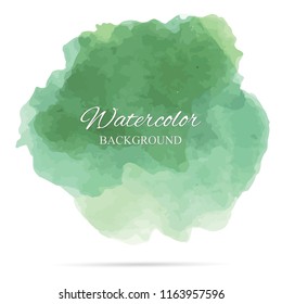 beautiful abstract green watercolor art hand paint on white background,brush textures for logo.There is a place for text.Perfect stroke design for headline.luxury boutique Illustrations.