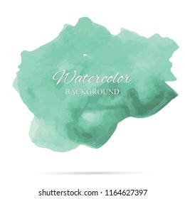 beautiful abstract green watercolor art hand paint on white background,brush textures for logo.There is a place for text.Perfect stroke design for headline.luxury boutique Illustrations.