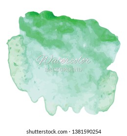 beautiful abstract green watercolor art hand paint on white background,brush textures for logo.There is a place for text.Perfect stroke design for headline.luxury boutique Illustrations.