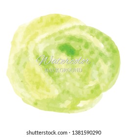 beautiful abstract green watercolor art hand paint on white background,brush textures for logo.There is a place for text.Perfect stroke design for headline.luxury boutique Illustrations.