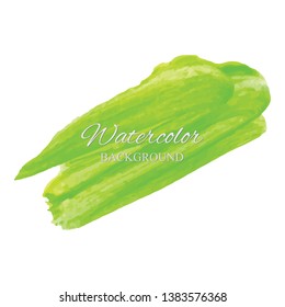 beautiful abstract green watercolor art hand paint on white background,brush textures for logo.There is a place for text.Perfect stroke design for headline.luxury boutique Illustrations.