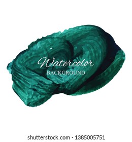 beautiful abstract green watercolor art hand paint on white background,brush textures for logo.There is a place for text.Perfect stroke design for headline.luxury boutique Illustrations.