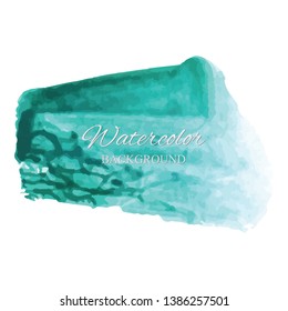 beautiful abstract green watercolor art hand paint on white background,brush textures for logo.There is a place for text.Perfect stroke design for headline.luxury boutique Illustrations.