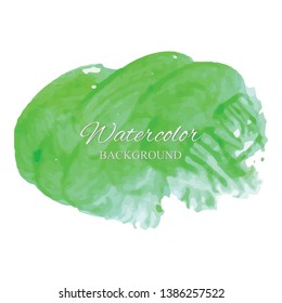 beautiful abstract green watercolor art hand paint on white background,brush textures for logo.There is a place for text.Perfect stroke design for headline.luxury boutique Illustrations.