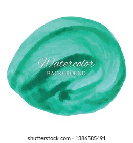 beautiful abstract green watercolor art hand paint on white background,brush textures for logo.There is a place for text.Perfect stroke design for headline.luxury boutique Illustrations.