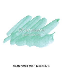 beautiful abstract green watercolor art hand paint on white background,brush textures for logo.There is a place for text.Perfect stroke design for headline.luxury boutique Illustrations.