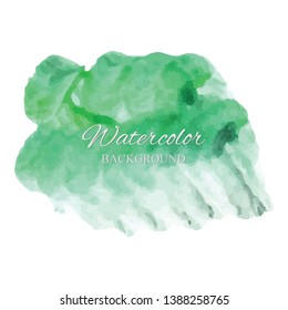 beautiful abstract green watercolor art hand paint on white background,brush textures for logo.There is a place for text.Perfect stroke design for headline.luxury boutique Illustrations.