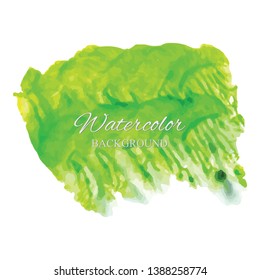 beautiful abstract green watercolor art hand paint on white background,brush textures for logo.There is a place for text.Perfect stroke design for headline.luxury boutique Illustrations.