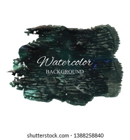 beautiful abstract green watercolor art hand paint on white background,brush textures for logo.There is a place for text.Perfect stroke design for headline.luxury boutique Illustrations.