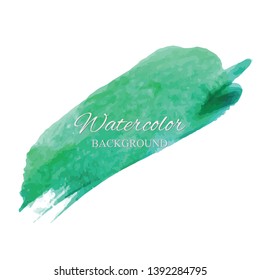 beautiful abstract green watercolor art hand paint on white background,brush textures for logo.There is a place for text.Perfect stroke design for headline.luxury boutique Illustrations.