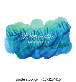 beautiful abstract green watercolor art hand paint on white background,brush textures for logo.There is a place for text.Perfect stroke design for headline.luxury boutique Illustrations.