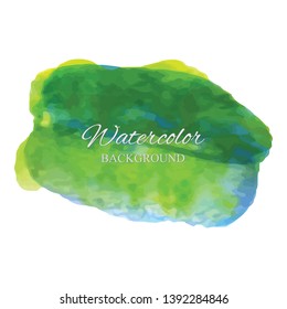 beautiful abstract green watercolor art hand paint on white background,brush textures for logo.There is a place for text.Perfect stroke design for headline.luxury boutique Illustrations.