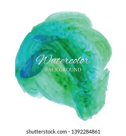 beautiful abstract green watercolor art hand paint on white background,brush textures for logo.There is a place for text.Perfect stroke design for headline.luxury boutique Illustrations.