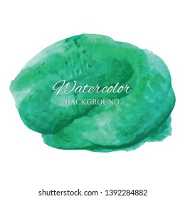 beautiful abstract green watercolor art hand paint on white background,brush textures for logo.There is a place for text.Perfect stroke design for headline.luxury boutique Illustrations.