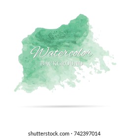 beautiful abstract green watercolor art hand paint on white background,brush textures for logo.There is a place for text.Perfect stroke design for headline.luxury boutique Illustrations.