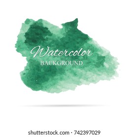 beautiful abstract green watercolor art hand paint on white background,brush textures for logo.There is a place for text.Perfect stroke design for headline.luxury boutique Illustrations.