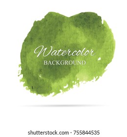 beautiful abstract green watercolor art hand paint on white background,brush textures for logo.There is a place for text.Perfect stroke design for headline.luxury boutique Illustrations.