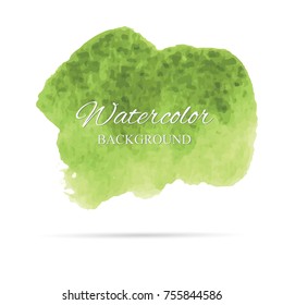 beautiful abstract green watercolor art hand paint on white background,brush textures for logo.There is a place for text.Perfect stroke design for headline.luxury boutique Illustrations.