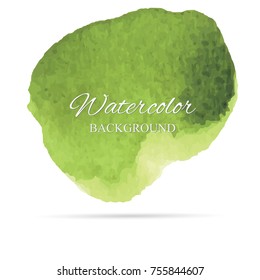 beautiful abstract green watercolor art hand paint on white background,brush textures for logo.There is a place for text.Perfect stroke design for headline.luxury boutique Illustrations.