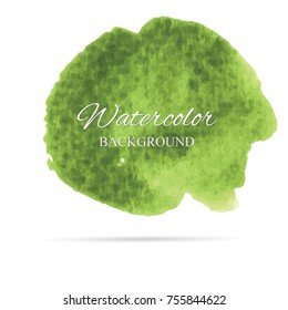 beautiful abstract green watercolor art hand paint on white background,brush textures for logo.There is a place for text.Perfect stroke design for headline.luxury boutique Illustrations.