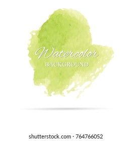 beautiful abstract green watercolor art hand paint on white background,brush textures for logo.There is a place for text.Perfect stroke design for headline.luxury boutique Illustrations.