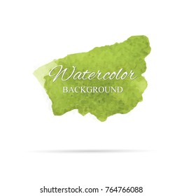 beautiful abstract green watercolor art hand paint on white background,brush textures for logo.There is a place for text.Perfect stroke design for headline.luxury boutique Illustrations.