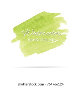 beautiful abstract green watercolor art hand paint on white background,brush textures for logo.There is a place for text.Perfect stroke design for headline.luxury boutique Illustrations.
