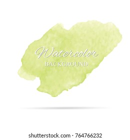 beautiful abstract green watercolor art hand paint on white background,brush textures for logo.There is a place for text.Perfect stroke design for headline.luxury boutique Illustrations.