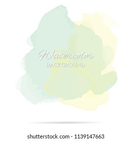 beautiful abstract green and yellow watercolor art hand paint on white background,brush textures for logo.There is a place for text.Perfect stroke design for headline.luxury boutique Illustrations.