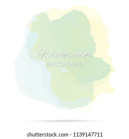 beautiful abstract green and yellow watercolor art hand paint on white background,brush textures for logo.There is a place for text.Perfect stroke design for headline.luxury boutique Illustrations.