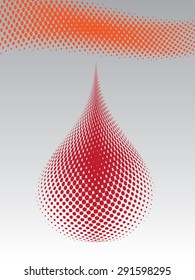 Beautiful abstract halftone effect water drop with gray background