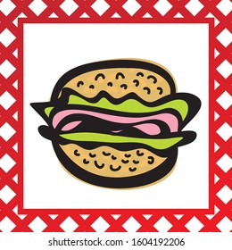 Beautiful abstract hamburger. Vector illustration