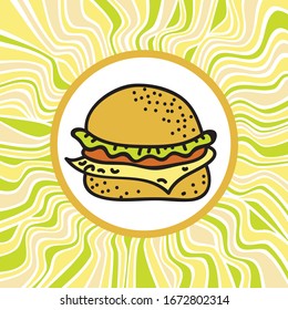 Beautiful abstract hamburger. Vector illustration