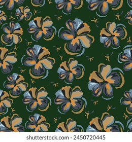 Beautiful abstract hand paint flowers seamless pattern for fabric textile wallpaper.