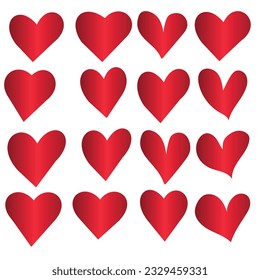 Beautiful Abstract heart shape made with small red color heart shapes on white isolated background for Valentines Day and other occasions.