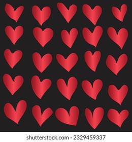 Beautiful Abstract heart shape made with small red color heart shapes on white isolated background for Valentines Day and other occasions.