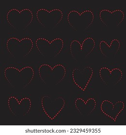 Beautiful Abstract heart shape made with small red color heart shapes on white isolated background for Valentines Day and other occasions.