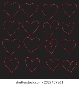 Beautiful Abstract heart shape made with small red color heart shapes on white isolated background for Valentines Day and other occasions.