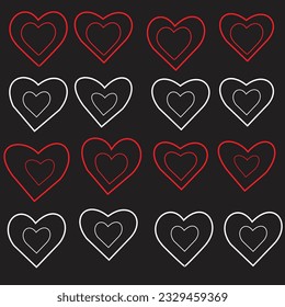 Beautiful Abstract heart shape made with small red color heart shapes on white isolated background for Valentines Day and other occasions.