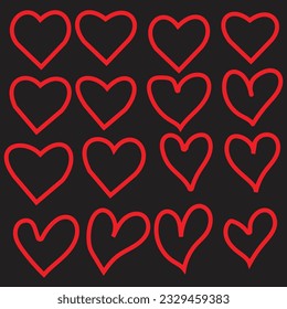 Beautiful Abstract heart shape made with small red color heart shapes on white isolated background for Valentines Day and other occasions.