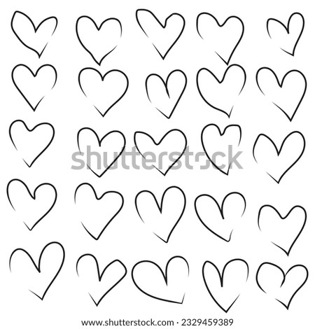 Beautiful Abstract heart shape made with small red color heart shapes on white isolated background for Valentines Day and other occasions.