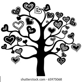 beautiful abstract heart tree on white background