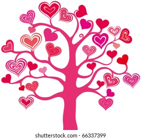 beautiful abstract heart tree on white background