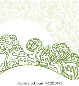 Beautiful abstract houses. Vector illustration.